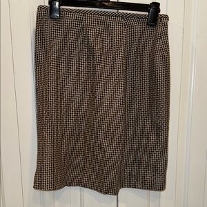 The Limited Houndstooth Pencil Skirt - Brown/Black